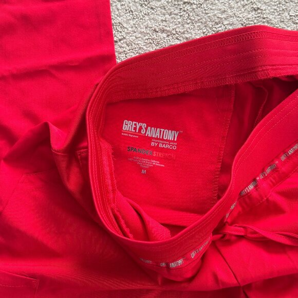 Grey's Anatomy Scrub Pants, Red, Size M - Picture 3 of 3
